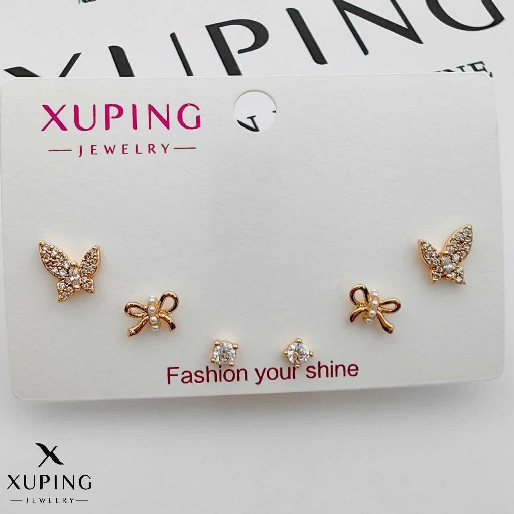 گوشواره سه جفتی ژوپینگ کد 2896 - خرید آنلاین از گالری آداس